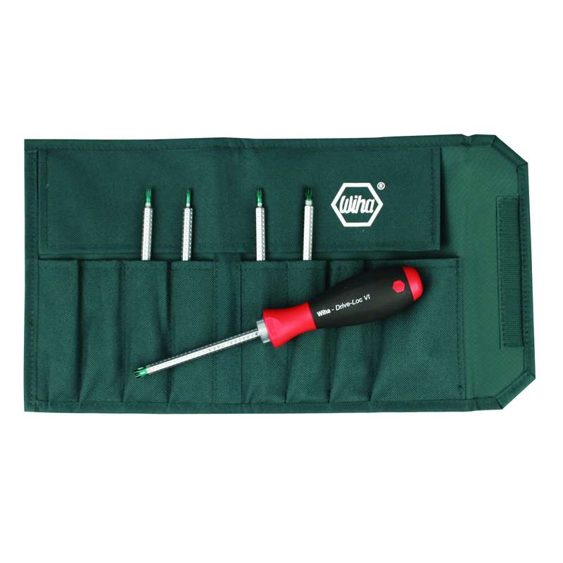 Drive-Loc VI Reversible Security Torxdriver Blade Set with Standard Soft Grip Handle, 6 Pieces